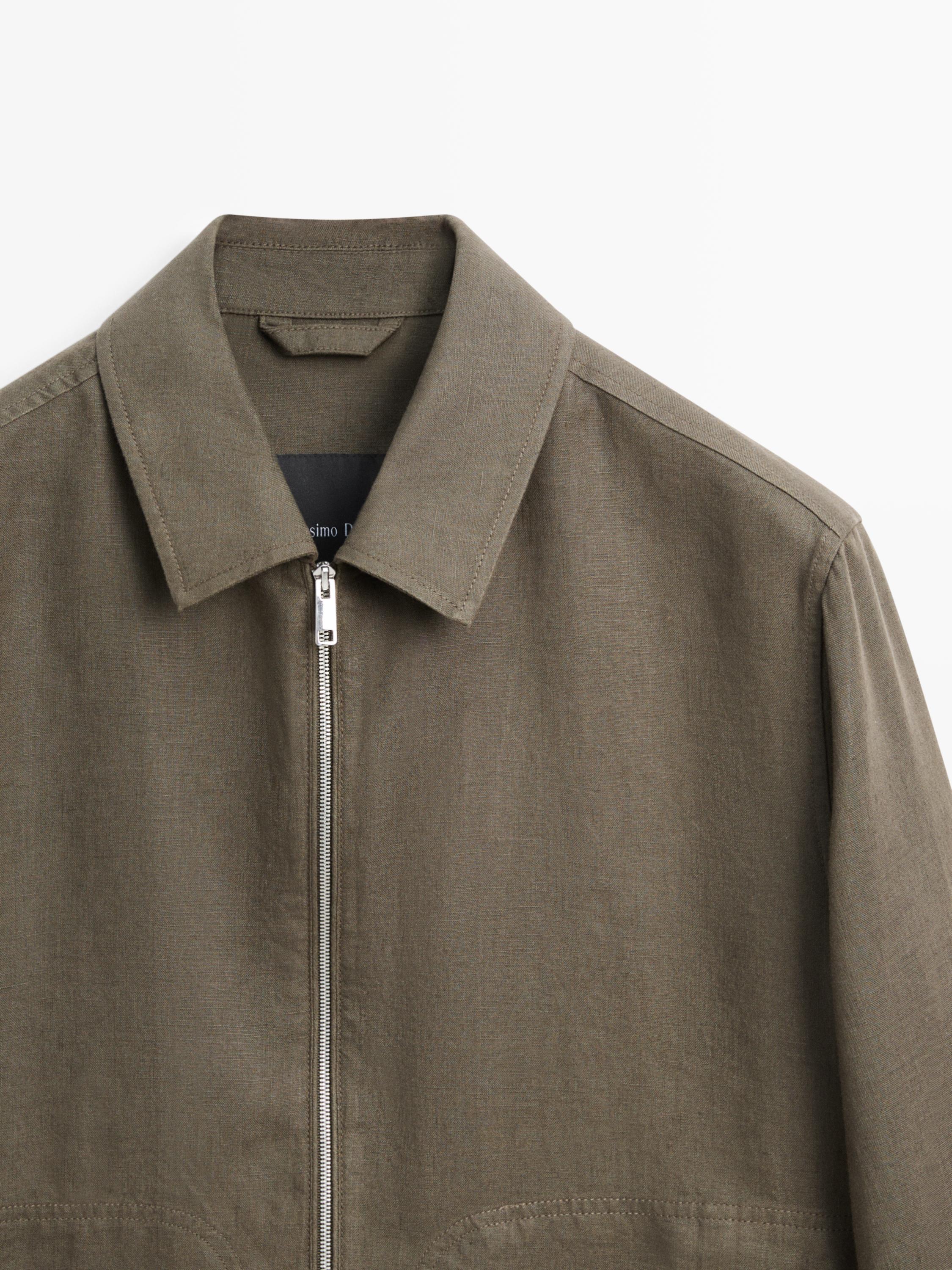 Cropped 100% linen jacket